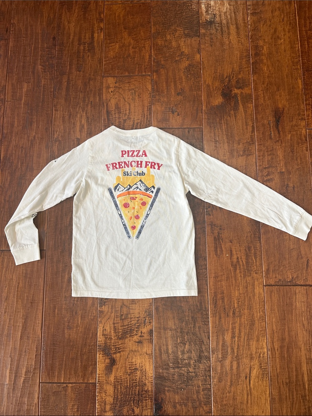 Vineyard Vines Ecru Pizza French Fry Ski Club Long Sleeve Tee NWOT